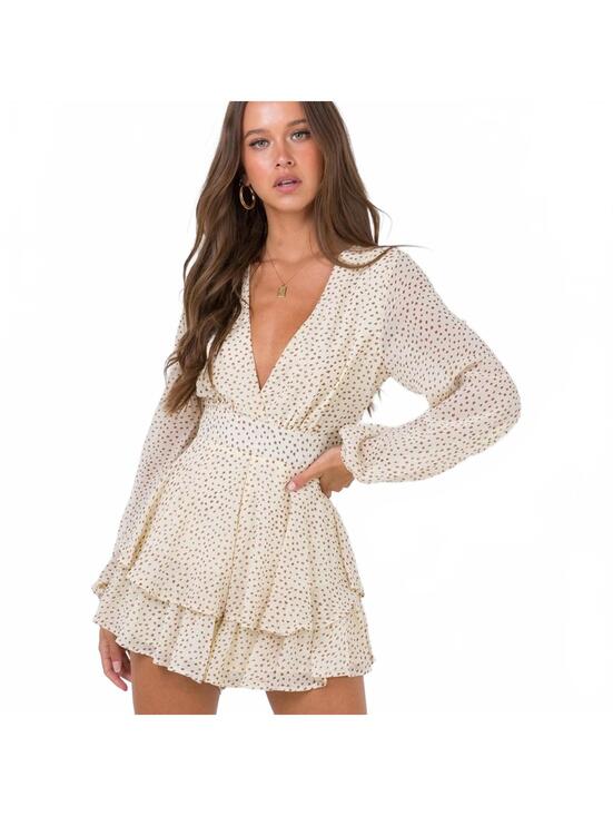 Princess Polly Pants - NWT Princess Polly String of Love Printed Ruffle Romper Size 8